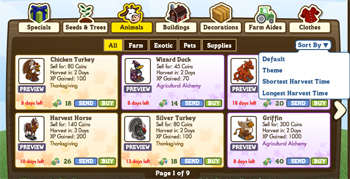 FarmVille Animals, Tiere