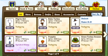 FarmVille clothes, Kleidung